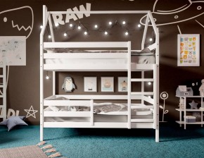 Кровать-домик двухъярусная 80*190 Белый в Троицке - troick.ok-mebel.com | фото 2