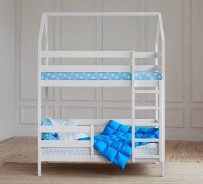 Кровать-домик двухъярусная 80*190 Белый в Троицке - troick.ok-mebel.com | фото 4