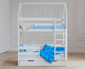 Кровать-домик двухъярусная 80*190 Белый в Троицке - troick.ok-mebel.com | фото 5