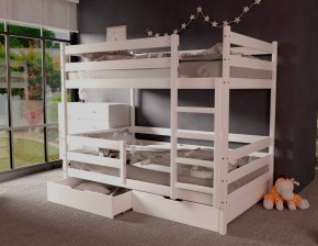 Кровать двухъярусная без крыши 80*190 Белый в Троицке - troick.ok-mebel.com | фото