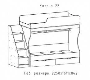 КАПРИЗ-22 Кровать двухъярусная 800 настил ЛДСП в Троицке - troick.ok-mebel.com | фото 2