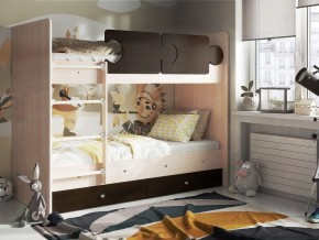 Кровать двухъярусная "Тетрис" (щиты) с бортиками + ящики в Троицке - troick.ok-mebel.com | фото 3