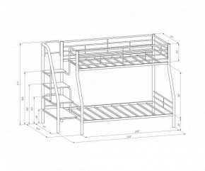 Кровать двухъярусная "Толедо-1" Черный/Венге в Троицке - troick.ok-mebel.com | фото 2