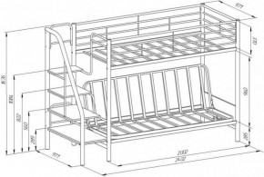 Кровать двухъярусная с диваном "Мадлен-3" (Черный/Серый) в Троицке - troick.ok-mebel.com | фото 3