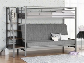 Кровать двухъярусная с диваном "Мадлен-3" (Серый/Серый) в Троицке - troick.ok-mebel.com | фото 1