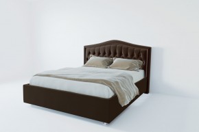 Кровать Калининград с ПМ 800 (экокожа коричневая) в Троицке - troick.ok-mebel.com | фото 2