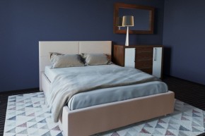 Кровать Корсика с ПМ 1400 (экокожа бежевая) в Троицке - troick.ok-mebel.com | фото 2