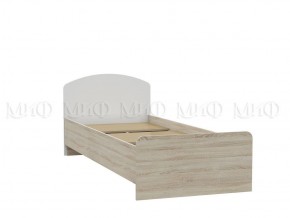 МАРТИНА Кровать 800 с настилом ЛДСП (Белый глянец/дуб сонома) в Троицке - troick.ok-mebel.com | фото