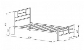 Кровать металлическая "Кадис 900х1900" Слоновая кость в Троицке - troick.ok-mebel.com | фото 2