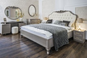 Кровать Мокко 1600 с мягким изголовьем + основание (серый камень) в Троицке - troick.ok-mebel.com | фото 1