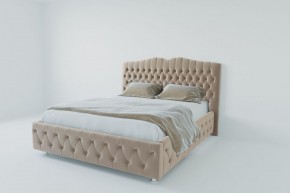 Кровать Нягань с ПМ 1600 (велюр светло-серый) в Троицке - troick.ok-mebel.com | фото