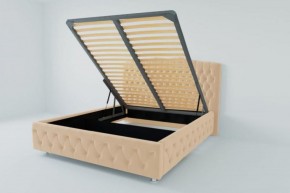 Кровать Нягань с ПМ 900 (экокожа бежевая) в Троицке - troick.ok-mebel.com | фото 2