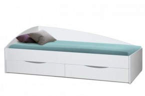Кровать одинарная "Фея - 3" асимметричная 1900х800 (белая) в Троицке - troick.ok-mebel.com | фото