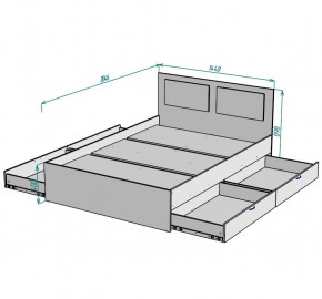 Кровать Ольга L35 (1400) 4 ящика в Троицке - troick.ok-mebel.com | фото 2