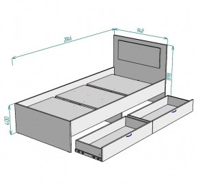 Кровать Ольга L47 (900) 2 ящика в Троицке - troick.ok-mebel.com | фото 2