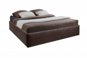 Кровать Подиум с ПМ 1400 (экокожа коричневая) в Троицке - troick.ok-mebel.com | фото