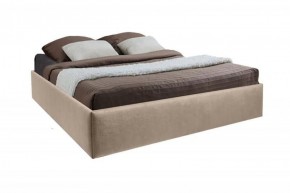 Кровать Подиум с ПМ 1600 (велюр светло-серый) в Троицке - troick.ok-mebel.com | фото
