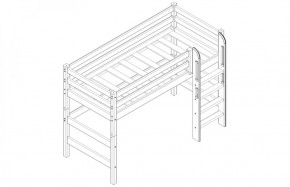 Кровать полувысокая с прямой лестницей Соня (Вариант 5) в Троицке - troick.ok-mebel.com | фото 3