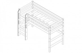 Кровать полувысокая с прямой лестницей Соня (Вариант 5) в Троицке - troick.ok-mebel.com | фото 4