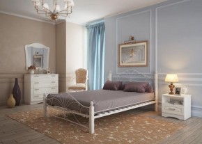 Кровать "Фортуна 1" КМД 2.01 Белая (1200*2000) (ножки-белые) с коваными элементами в Троицке - troick.ok-mebel.com | фото