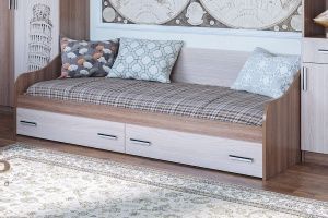 Кровать одинарная с ящиками Город в Троицке - troick.ok-mebel.com | фото 1