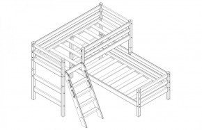 Кровать угловая с наклонной лестницей Соня (Вариант 8) в Троицке - troick.ok-mebel.com | фото 3