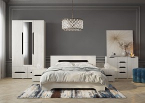 Кровать Вега 1,6 + основание (Крафт белый - Венге) в Троицке - troick.ok-mebel.com | фото 3