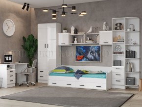 ВЕГА NEW Кровать 900 с настилом ЛДСП (Белый глянец/белый) в Троицке - troick.ok-mebel.com | фото 2