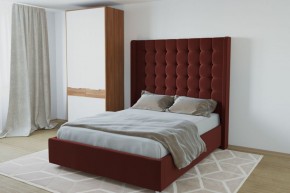 Кровать Венеция ЛЮКС с ПМ 1200 (велюр бордо) в Троицке - troick.ok-mebel.com | фото 2