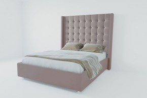Кровать Венеция ЛЮКС с ПМ 1200 (велюр темно-серый) в Троицке - troick.ok-mebel.com | фото 2