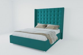 Кровать Венеция ЛЮКС с ПМ 1600 (велюр бирюзовый) в Троицке - troick.ok-mebel.com | фото 2