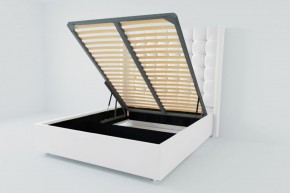 Кровать Венеция ЛЮКС с ПМ 900 (экокожа белая) в Троицке - troick.ok-mebel.com | фото