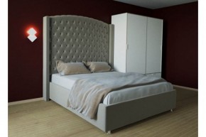 Кровать Версаль ЛЮКС с ПМ 1400 (велюр серый) в Троицке - troick.ok-mebel.com | фото