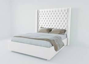 Кровать Версаль ЛЮКС с ПМ 1600 (экокожа белая) в Троицке - troick.ok-mebel.com | фото
