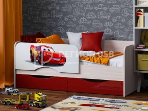 Кровать Юниор-12 с фотопеч. "Тачки" в Троицке - troick.ok-mebel.com | фото