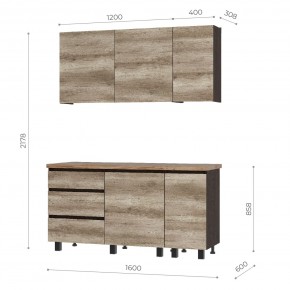 Кухня Энигма 1.6 м (венге/дуб каньон) в Троицке - troick.ok-mebel.com | фото 5