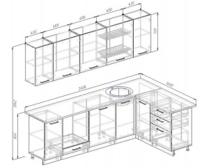 Кухня угловая Антрацит 2600х1600 (Стол. 38мм) в Троицке - troick.ok-mebel.com | фото 2