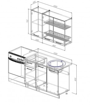 Кухонный гарнитур Антрацит 1200 (Стол. 26мм) в Троицке - troick.ok-mebel.com | фото 2