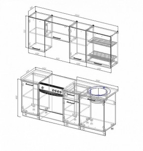 Кухонный гарнитур Антрацит 2000 (Стол. 26мм) в Троицке - troick.ok-mebel.com | фото 2