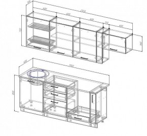 Кухонный гарнитур Антрацит 2550 (Стол. 38мм) в Троицке - troick.ok-mebel.com | фото 3