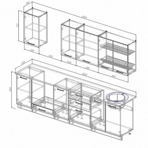 Кухонный гарнитур Антрацит 2800 (Стол. 26мм) в Троицке - troick.ok-mebel.com | фото 2