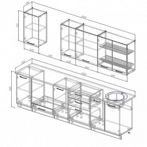 Кухонный гарнитур Антрацит 2800 (Стол. 38мм) в Троицке - troick.ok-mebel.com | фото 3