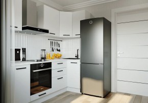 Кухонный гарнитур Белый Глянец 2200*1000 (Стол. 26мм) в Троицке - troick.ok-mebel.com | фото