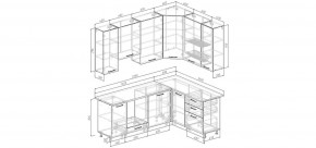 Кухонный гарнитур Белый Глянец 2200*1600 h950 (Стол. 26мм) в Троицке - troick.ok-mebel.com | фото 2