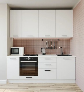 Кухонный гарнитур Белый Глянец 2200 h950 (Стол. 38мм) в Троицке - troick.ok-mebel.com | фото