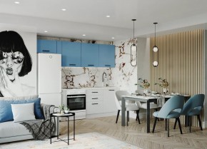 Кухонный гарнитур Капри 2550 (Стол. 38мм) в Троицке - troick.ok-mebel.com | фото