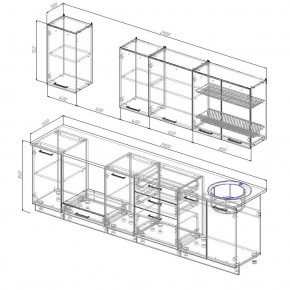 Кухонный гарнитур Лада 2800 (Стол. 26мм) в Троицке - troick.ok-mebel.com | фото 2