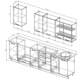 Кухонный гарнитур Латте 2800 (Стол. 26мм) в Троицке - troick.ok-mebel.com | фото 2