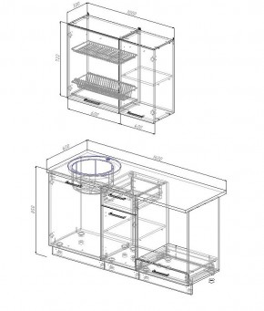 Кухонный гарнитур Лофт 1600 (Стол. 38мм) в Троицке - troick.ok-mebel.com | фото 2