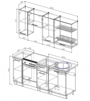 Кухонный гарнитур Лофт 1800 (Стол. 38мм) в Троицке - troick.ok-mebel.com | фото 2